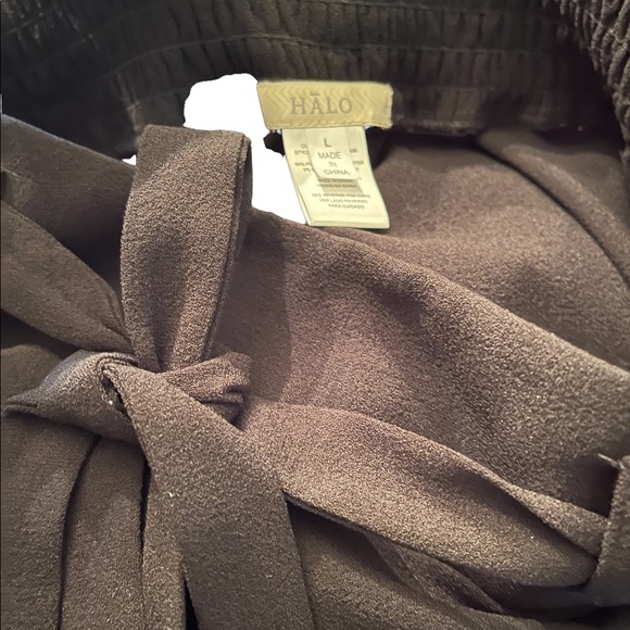 Women’s Halo Black Wide Legged Capri Dress Pants In Size Large - Picture 7 of 8